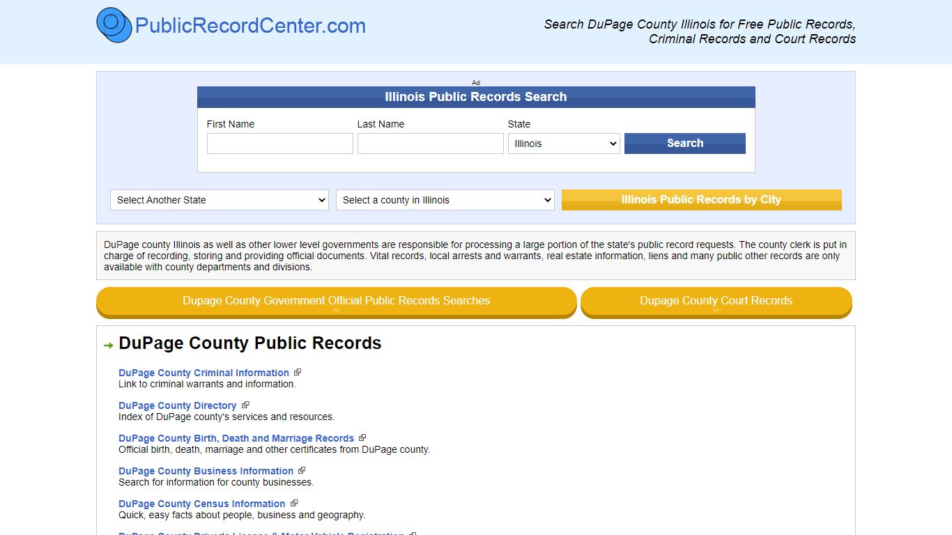 Dupage County Illinois Free Public Records - Court Records ...