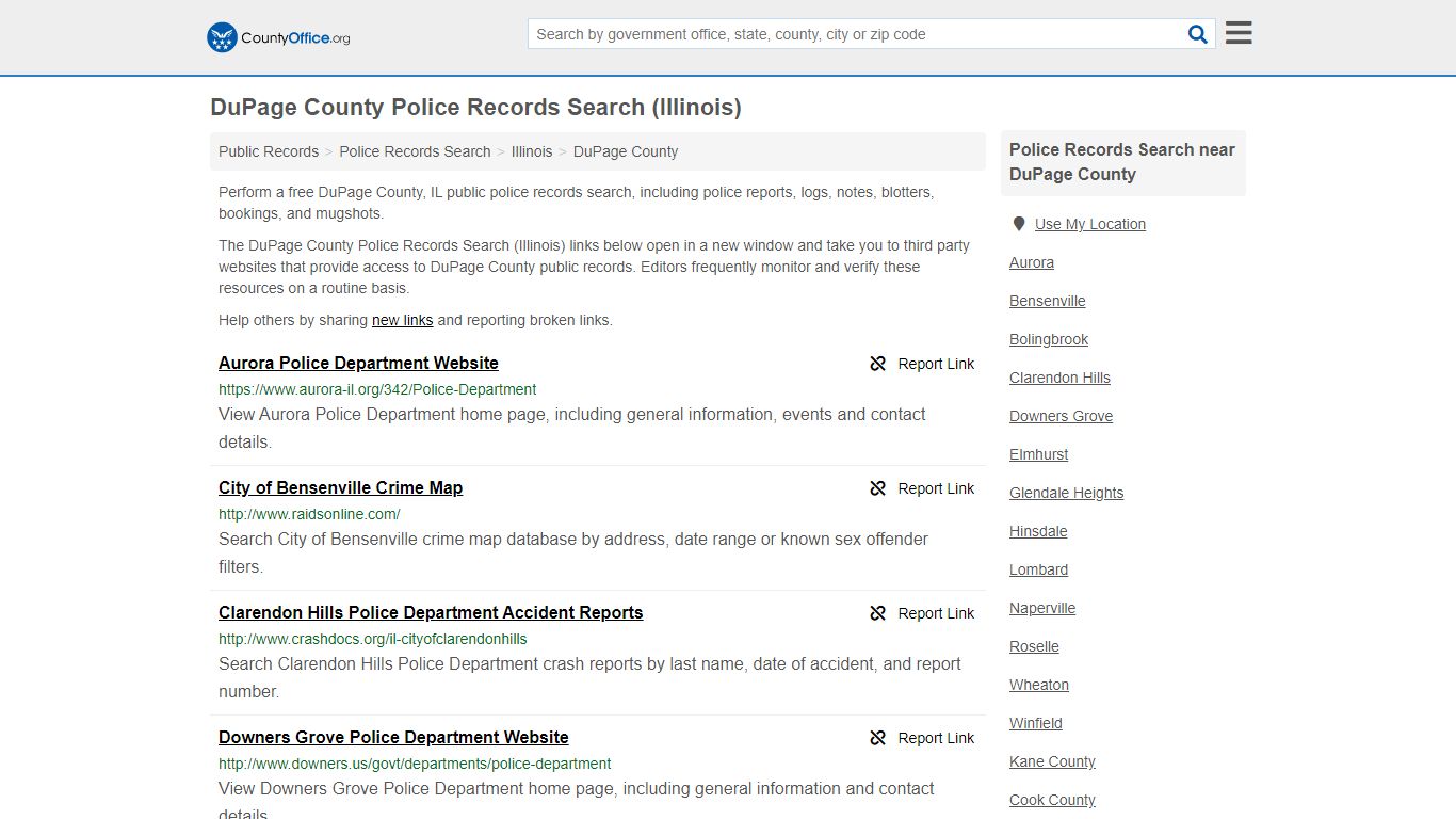 Police Records Search - DuPage County, IL (Accidents ...